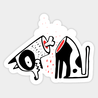 Beheaded dog vector illustration Sticker